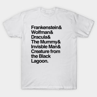 Frankenstein & Classic Horror lineup 2.0 T-Shirt